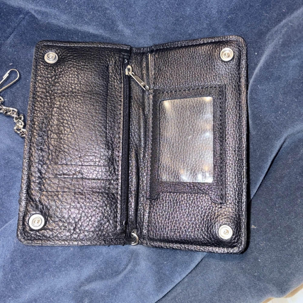 Harley-Davidson 100th anniversary Black Leather Men's Chain Wallet - Picture 4 of 4